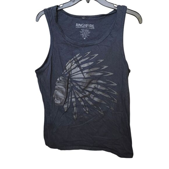 Rings of Fire mens graphic tee sleeveless crew neck Sz Medium‎ - Picture 2 of 6
